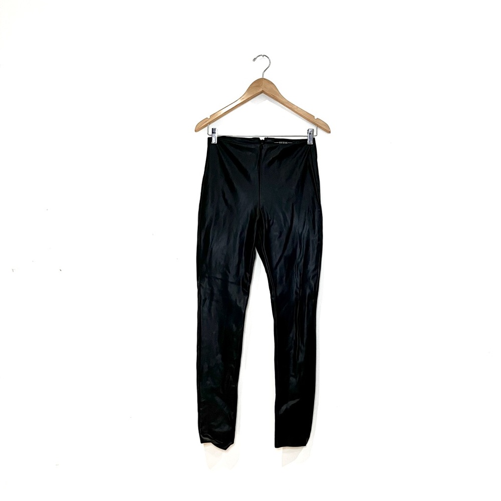 Guess Black High Waisted Faux Leather Skinny Leggings S